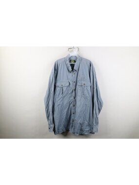 Vintage 90s Cabelas Mens 2XLT Distressed  Safari Bush Collared Button Down Shirt